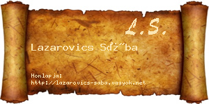 Lazarovics Sába névjegykártya